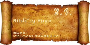 Mihály Vince névjegykártya