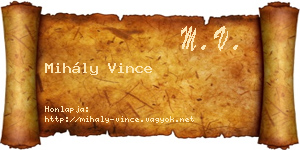 Mihály Vince névjegykártya
