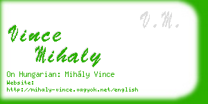 vince mihaly business card