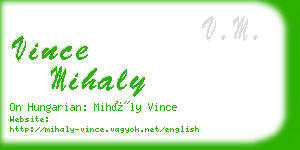 vince mihaly business card